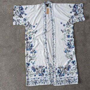 Steve Madden Floral Kimono One Size Beach Cover Up NEW NWT